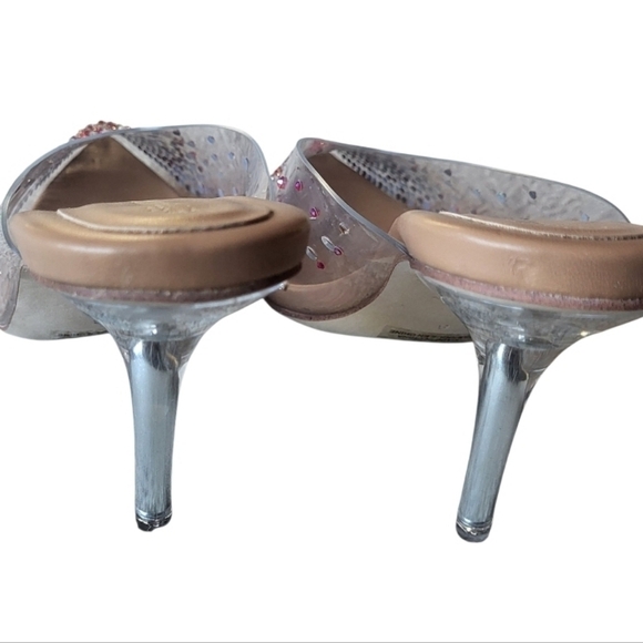 Jeffrey Campbell Drizella Clear Embellished Crystal Mules Pointed Toe Heels Sz 8 - Picture 5 of 9